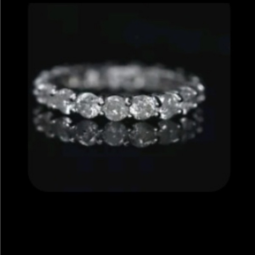 14k White Gold Natural Diamond Eternity Stackable Band Ring 2.2 ctw
